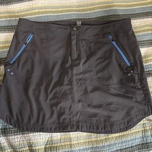 Title Nine charcoal skirt with powder blue accents, Size 12.